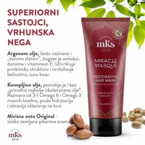 MKS eco Miracle mask magična proteinska maska za kosu sa arganovim uljem MKS eco Miracle mask magična proteinska maska za kosu sa arganovim uljem